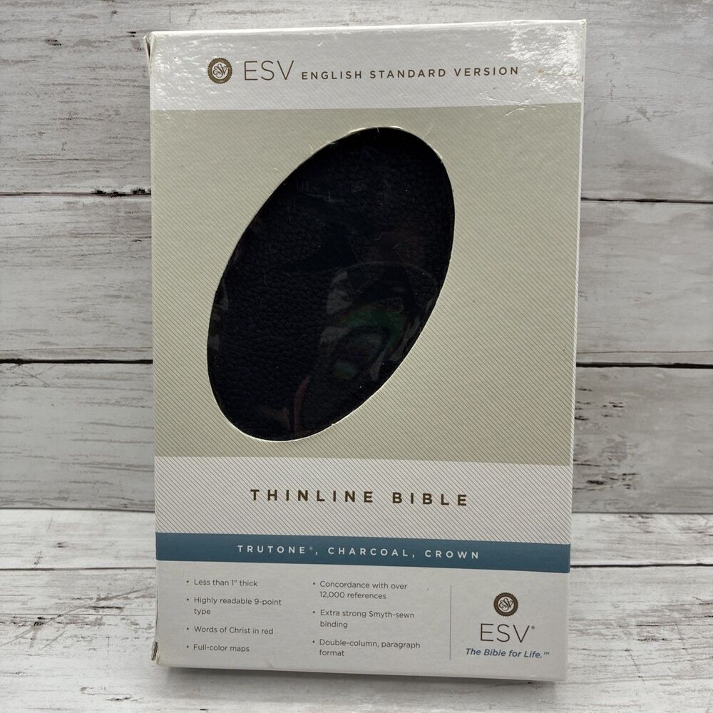 ESV Thinline Bible Imitation Leather Charcoal TruTone Crown ESV Bibles